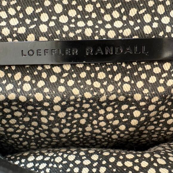 Loeffler Randall Snake Python Embossed Crossbody Chain Bag Black Cream w Mirror - Picture 8 of 11